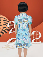 Mini Bala Summer New Girls' Baby Breathable Pure Cotton Dreamy Chinese Style Qipao Dress